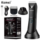 Kemei KM-1838 área da virilha aparador de pêlos cortador de grama lâmina cerâmica à prova dwaterproof água molhado seco clippers pubia axila corpo cabelo higiene navalha