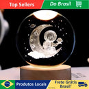 Luminária Cristal De Mesa Bola de Cristal Planeta Terra