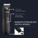 Kemei KM-1838 área da virilha aparador de pêlos cortador de grama lâmina cerâmica à prova dwaterproof água molhado seco clippers pubia axila corpo cabelo higiene navalha