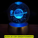 Luminária Cristal De Mesa Bola de Cristal Planeta Terra