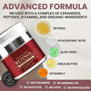 Creme instantâneo de retinol, hidratante facial, colágeno, firmador, lifting, linhas finas, mais suave, reparação coreana, cuidados com a pele