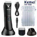 Kemei KM-1838 área da virilha aparador de pêlos cortador de grama lâmina cerâmica à prova dwaterproof água molhado seco clippers pubia axila corpo cabelo higiene navalha